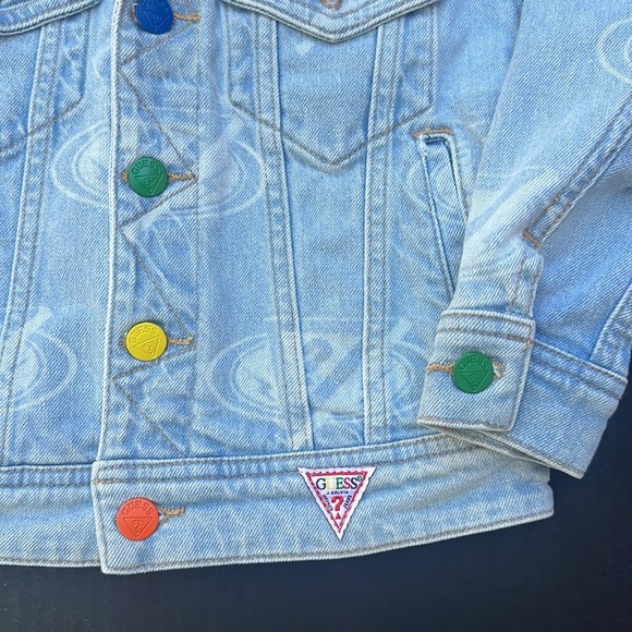 New J BALVIN GUESS Blue Denim Girls Jacket SZ 4 - Picture 4 of 8